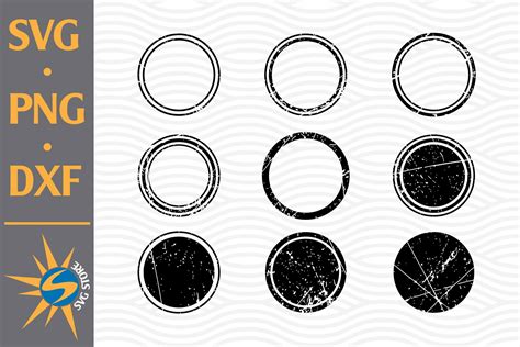 Distressed Circle Svg Png Dxf Digital Files Include 909231 Cut