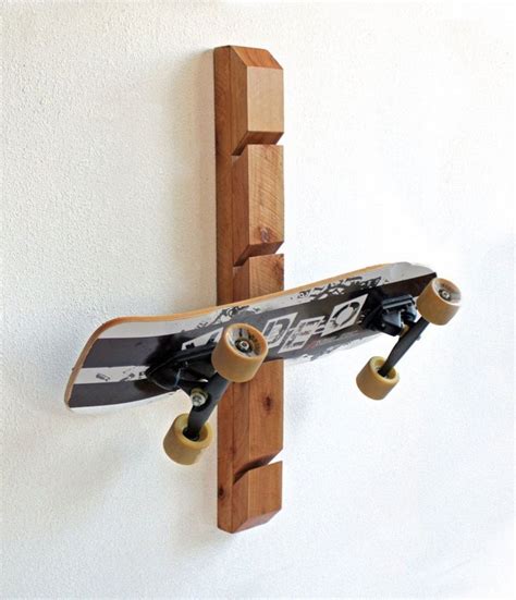 Wooden Skateboard Rack Wall Mounted Holder And Organizer Etsy