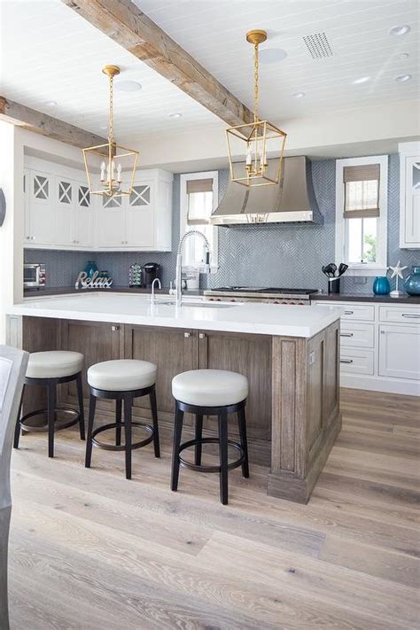 Find the best solid wood kitchen cabinets for sale from china at zhkitchen.com. Blue Herringbone Tiles with White Cabinets - Transitional ...