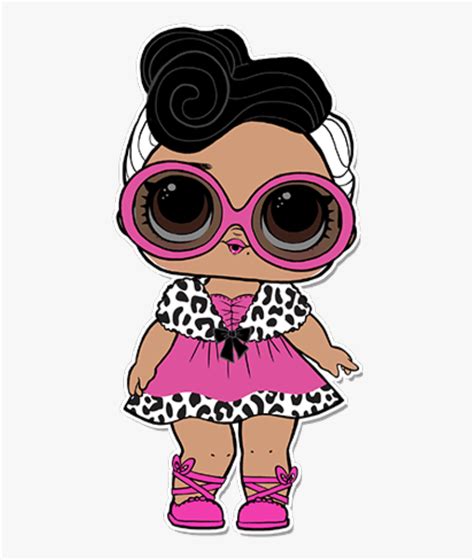 Glam Club Doll Face Lol Doll Black And White Hair Hd Png Download