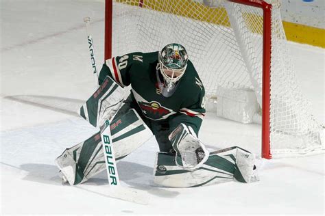St Paul Mn January 14 Devan Dubnyk Makes A Save Against The Vancouver Canucks During The