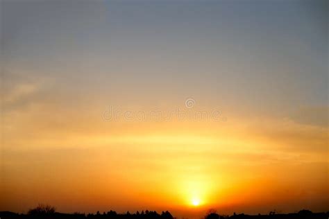 Beautiful Orange Sunrise Sun Magic Natural Gradient Stock Photo