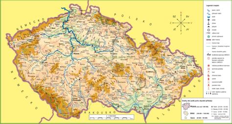 Velk Podrobn Turistick Mapa Esk Republiky Tourist Map Czech