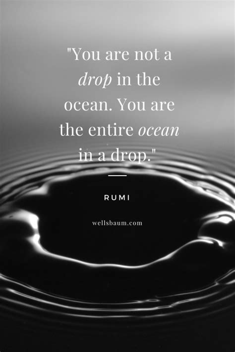 Rumi You Are Not A Drop In The Ocean You Are The Entire Ocean In A