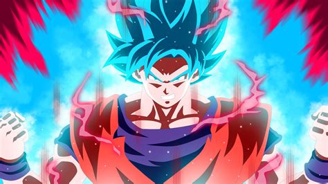 Download Wallpaper 2048x1152 Son Goku Full Energy Anime Dual Wide