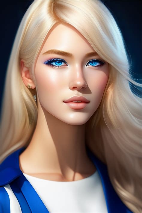 lexica portrait of an anime character with blond hair blue eyes a white dress hyper realistic