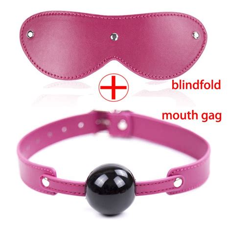 2pcs Set Blindfold Gag Ball Bdsm Tools Leather Bondage Open Mouth Gag Eye Mask Sex Toy For