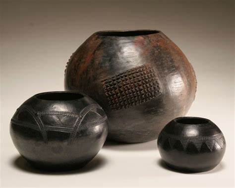 Three African Clay Beer Pots Nguni South Africa African Pottery