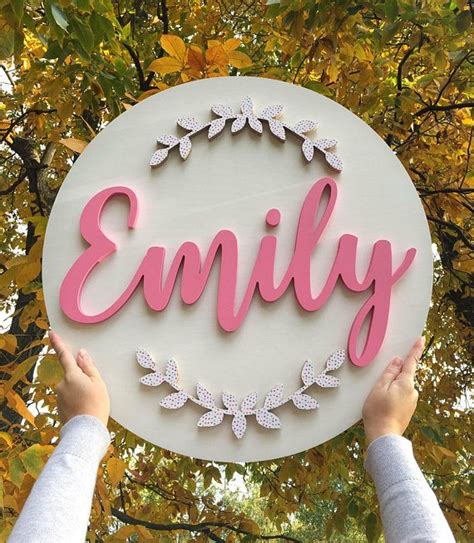 Custom Name Sign 24 Diameter Floral Sign Child Or Con Imágenes