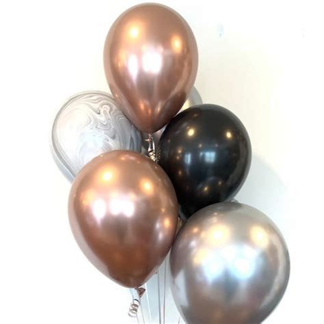 Rose Gold And Black Balloons Etsy