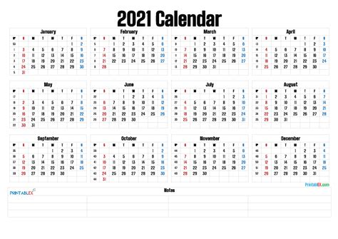 To print the calendar click on printable format link. Printable 2021 Yearly Calendar - 21ytw160 in 2020 | Free printable calendar templates, Calendar ...