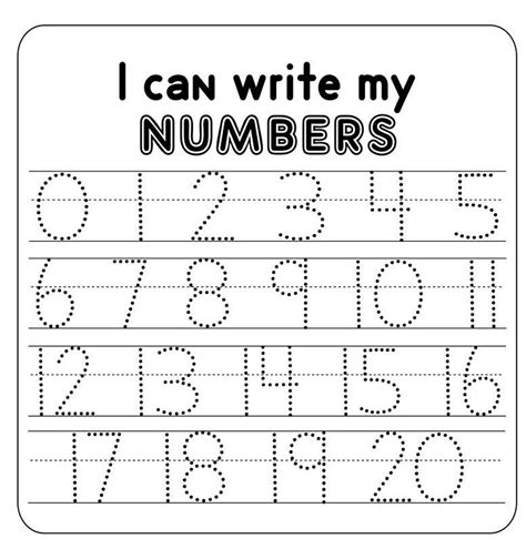 Numbers 0-20 Worksheets For Kindergarten