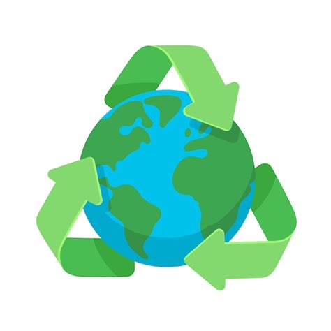 Premium Vector Symbol Of Recycling Around Green Planet Earth Globe