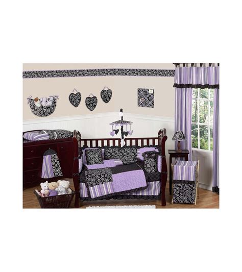 This design is also available in crib, toddler, twin, and queen bedding sets. Sweet JoJo Designs Kaylee 9 Piece Crib Bedding Set