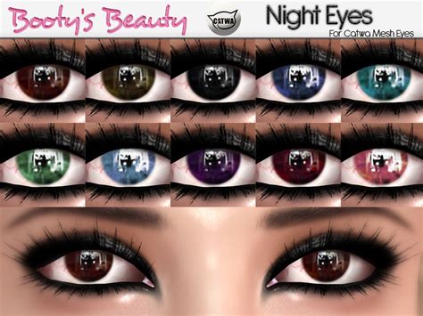 Second Life Marketplace Bootys Beauty Catwa Eye Appliers ~ Night