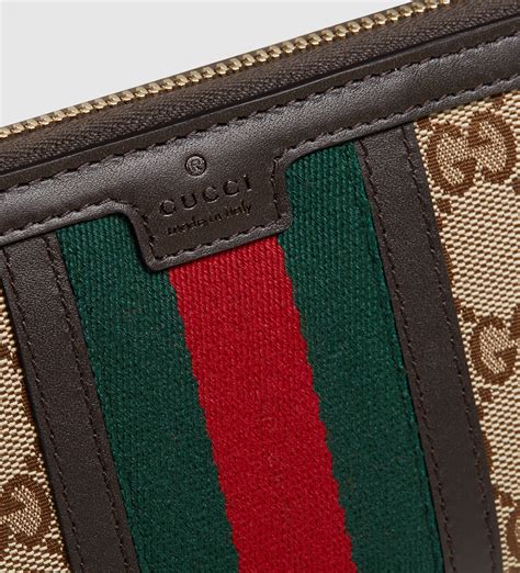 Gucci Vintage Web Gg Canvas Wallet In Brown Lyst