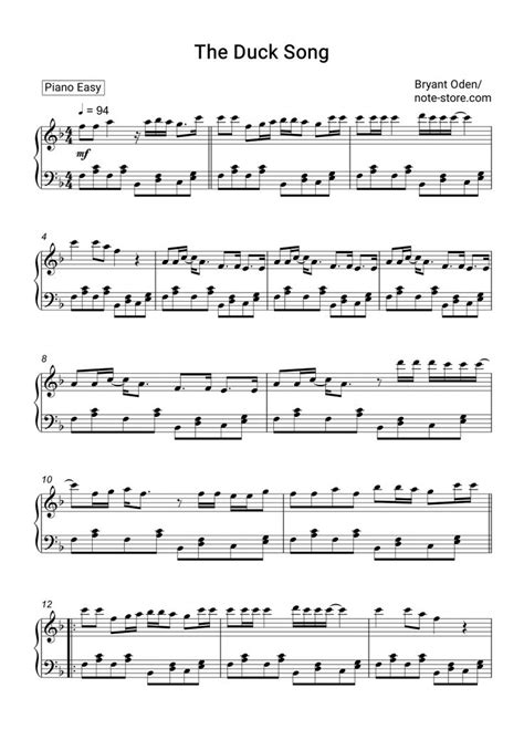 Bryant Oden The Duck Song Sheet Music For Piano Pdf Pianoeasy