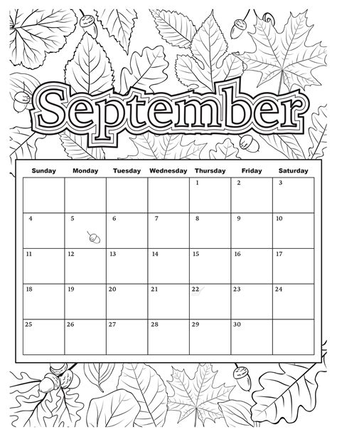 Printable Calendar Coloring Pages Printable Coloring Calendar For