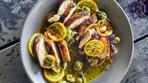 Poulet grillé au citron et au thym