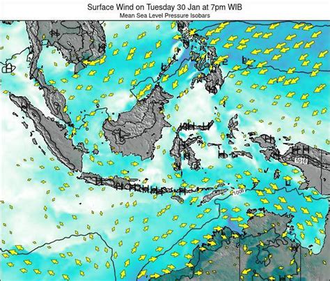 Indonesia Surface Wind On Monday 12 Jul At 7pm Wib