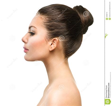 Beautiful Profile Face Of Young Woman Stock Photo Image