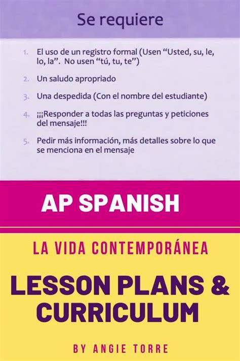 Ap Spanish Lesson Plans And Curriculum For La Vida Contemporánea For
