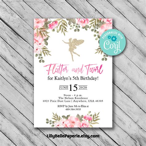 Fairy Birthday Invitation Templates Free Web Check Out Our Fairy