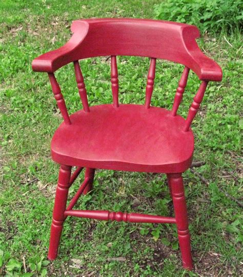 Old Low Back Windsor Chair Painted Red