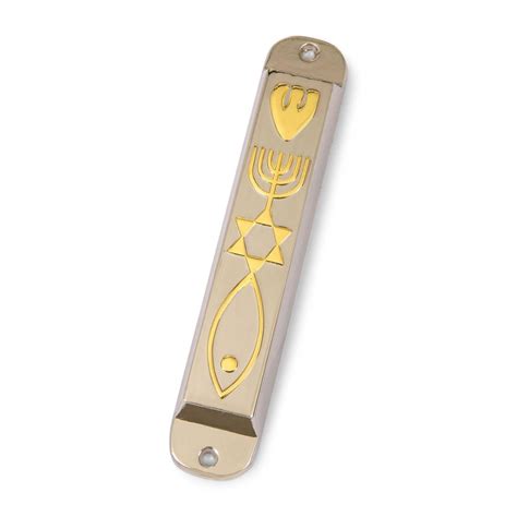 Grafted In Messianic Metal Mezuzah With Letter Shin
