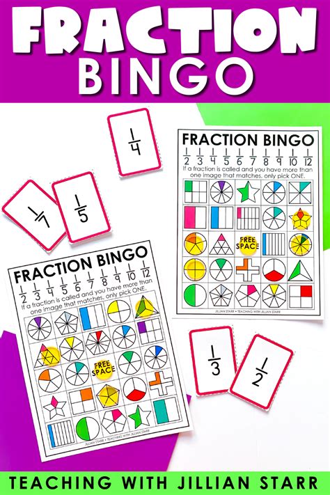 Fraction Bingo Game Teaching With Jillian Starr