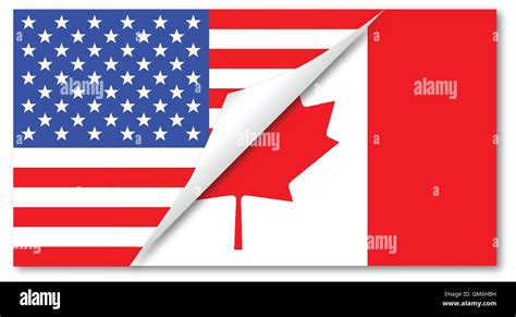 United States And Canada Flags Combined Stock Vector Image And Art Alamy