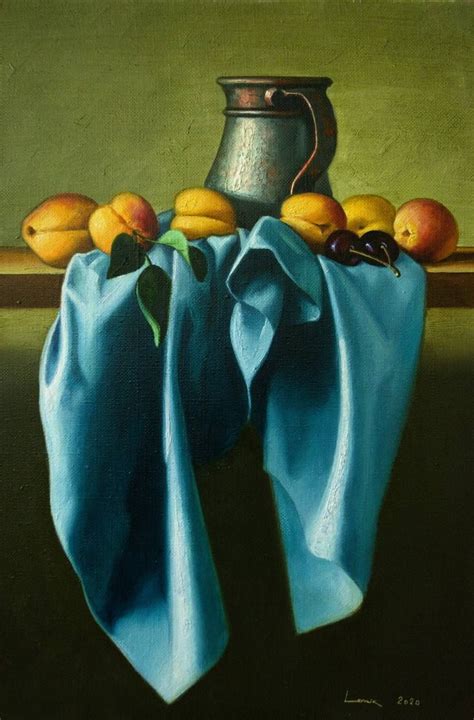 Still Life With Apricots Painting In 2022 Art Painting Oil Painting