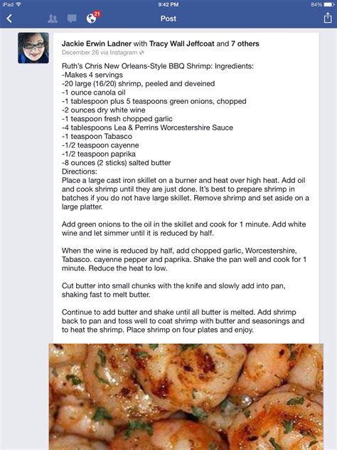 Mix sweet potatoes, maple syrup, cream, orange zest, butter, salt and pepper in a large bowl. BBQ Shrimp from Ruth Chris | Bbq shrimp, Food, Recipes