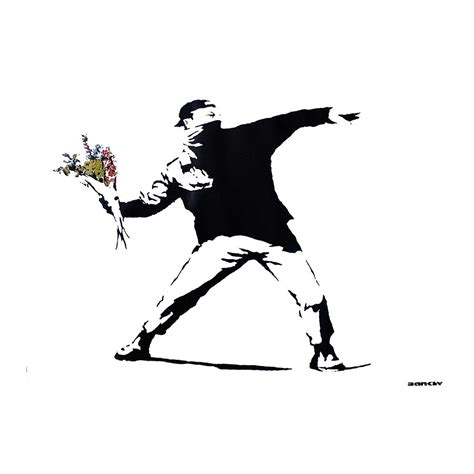 Banksy is without doubt the world's most famous and celebrated graffiti artist. Poster Banksy Graffiti Jetant des fleurs - Posters petit ...