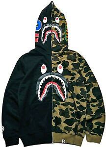 Rare bape black camo 2nd shark full zip hoodie ss19. NEW Authentic Bape Black/Camo Shark Zip-Up Hoodie Medium ...