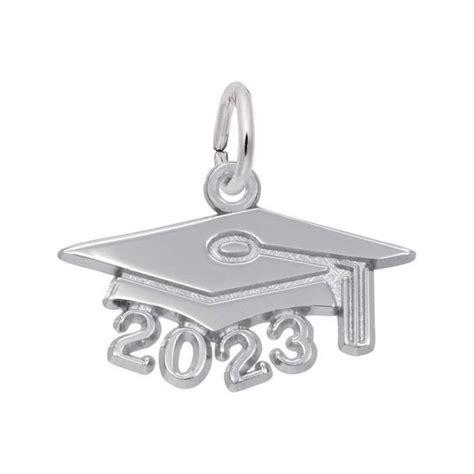 Sterling Silver Large Graduation Cap 2023 Charm Reeds Jewelers