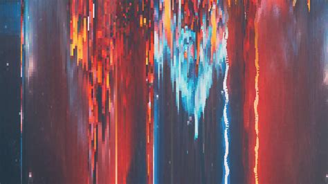 Wallpaper Sunlight Abstract Red Reflection Glitch Art Blue
