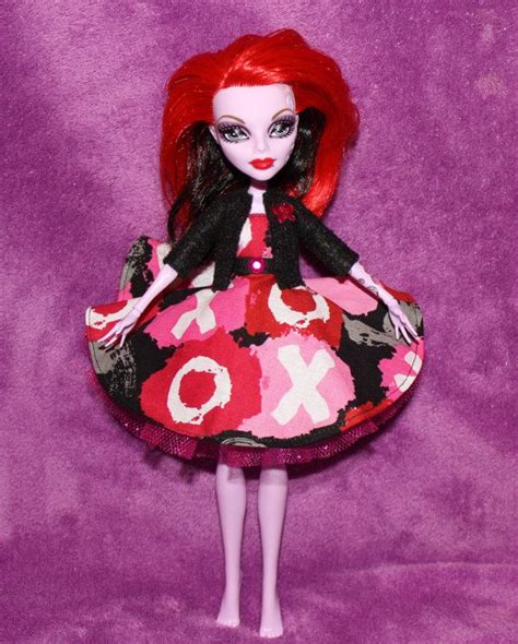 Custom Outfit For Monster High Doll Pink Black Xoxo Dress Etsy