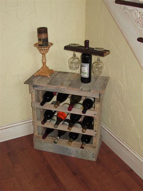 Hand Made Pallet Wood 12 Bottle Wine Rack Floor Or Counter Top Rustic