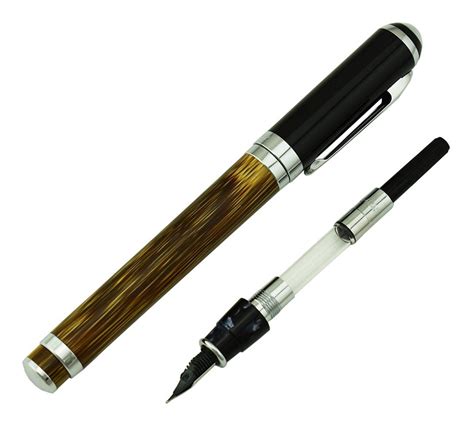 Duke Bamboo Fountain Pen Medium Fine Nib Business Executive Pen With