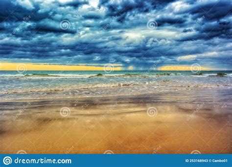 Ominous Storm Clouds Over The Ocean Stock Image Image Of Rough
