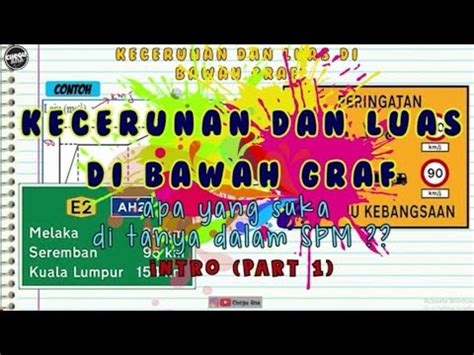 Masalah melibatkan kecerunan dan luas di bawah graf. KECERUNAN DAN LUAS DI BAWAH GRAF / PART 1(apa yang akan di ...