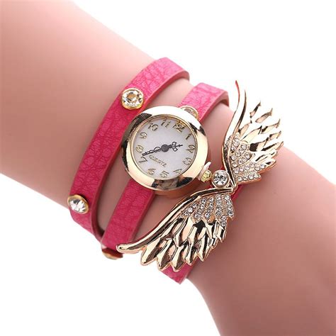 angel wings wrap around bracelet watch 13 colors bracelet watch mens t watch quartz