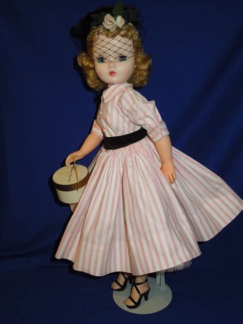 Vintage Madame Alexander 20 Cissy Doll In 1956 Candy Striped Outfit
