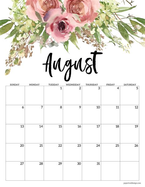 August 2023 Calendar Floral Get Calendar 2023 Update