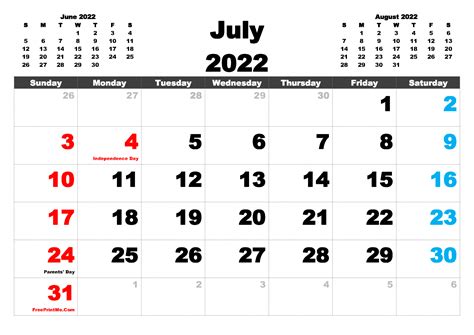 Printable July 2022 Calendar Pdf Printable Calendar 2023