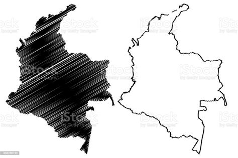 Ilustración De Vector De Mapa De Colombia Y Más Vectores Libres De