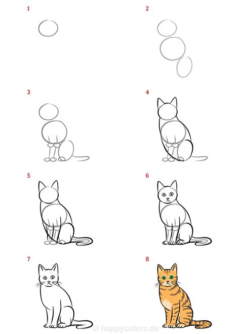 Katze Malen Schritt Für Schritt Anleitung Mit Vorlage Katze Zeichnen