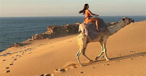 Where camels have two humps you can sit in between them also they don't run like horses do they walk like we do. Why Is Ashley Graham Wearing A Swimsuit In The Desert ...