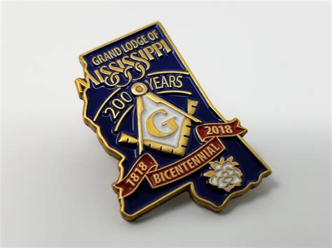 2018 Lapel Pin The Grand Lodge Of Mississippi F∴ And A∴ M∴